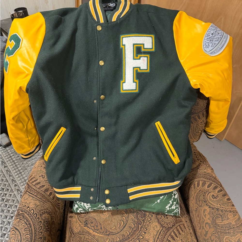 Green and Yellow Varsity Jacketn